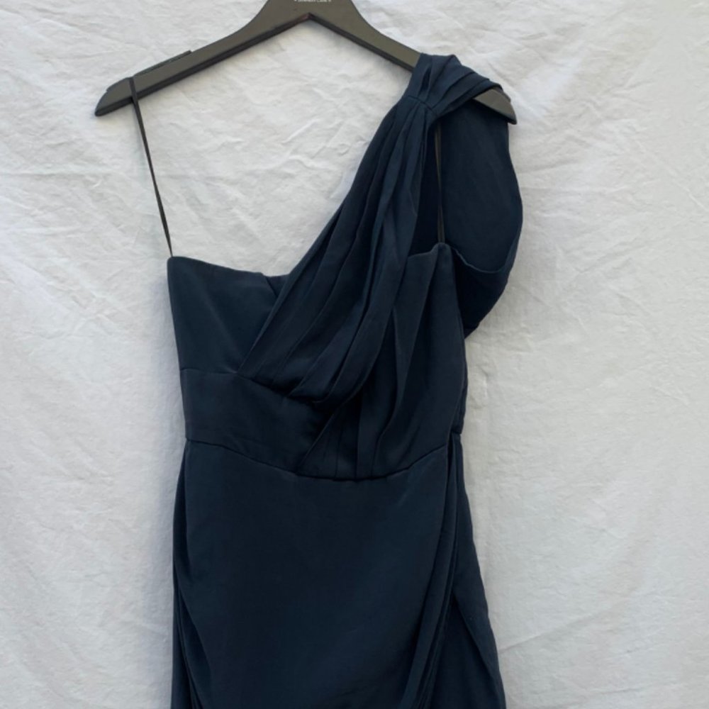 Zimmermann 100% silk one strap navy dress. Size 2